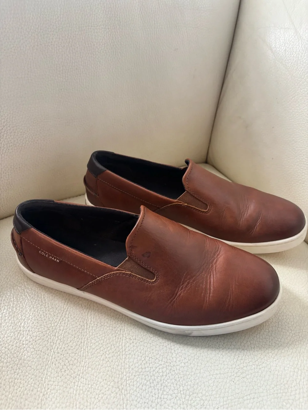 Cole Haan Brown Leather Slip-On Loafers